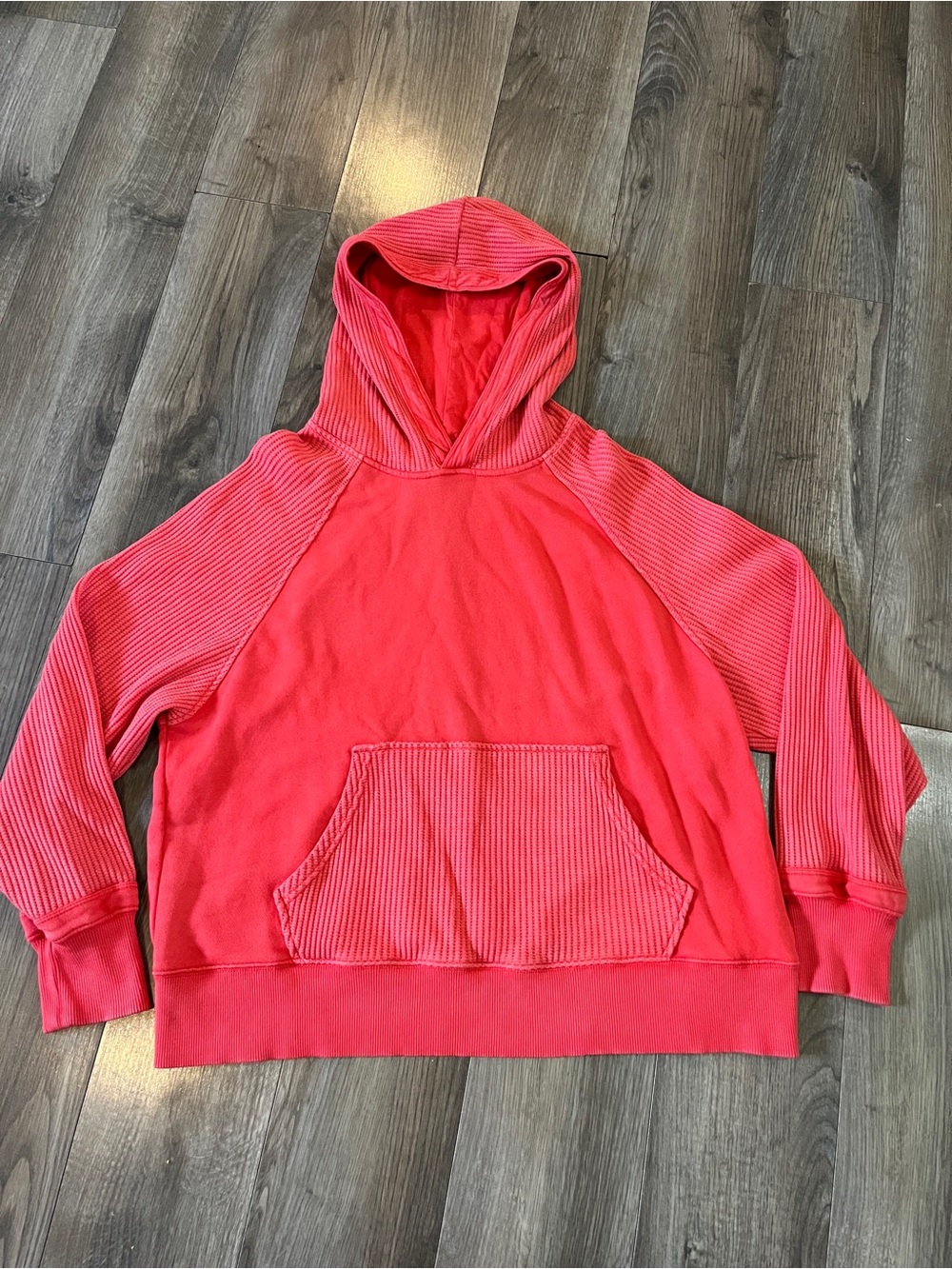 Aerie waffle coral sweatshirt size M